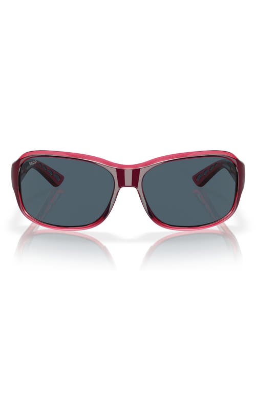 Pillow 58mm Polarized Sunglasses in Pomegranate Fade/Grey
