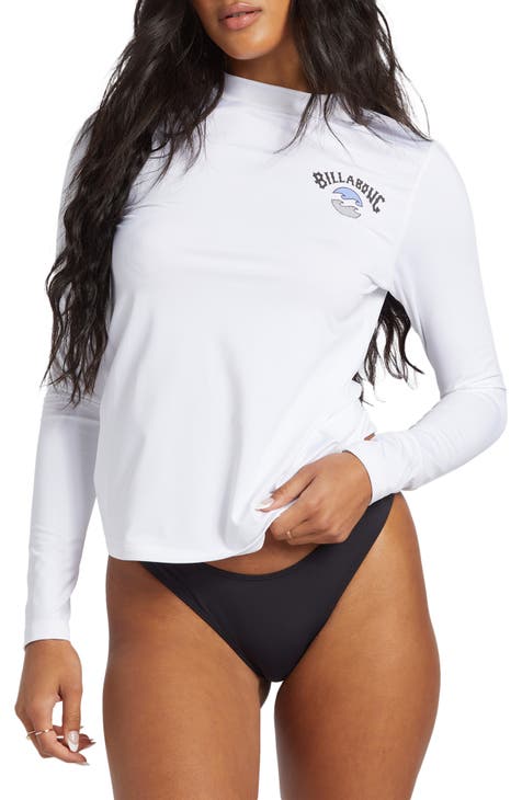 Charmo Ladies Zipper UV Protection Rash Vest Long Sleeve Athletic Rashguard  Swimwear Tops Aqua/Navy S : : Fashion