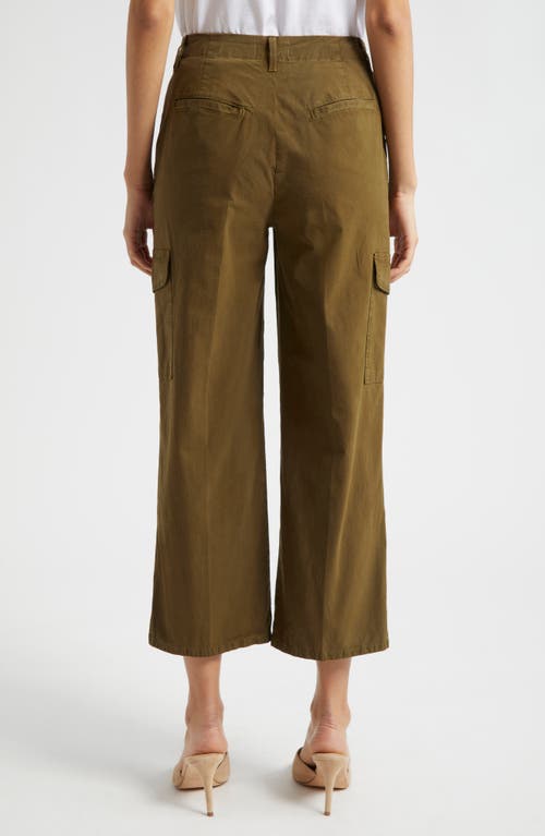 Shop L Agence L'agence Zoella Stretch Cotton Crop Cargo Pants In British Khaki