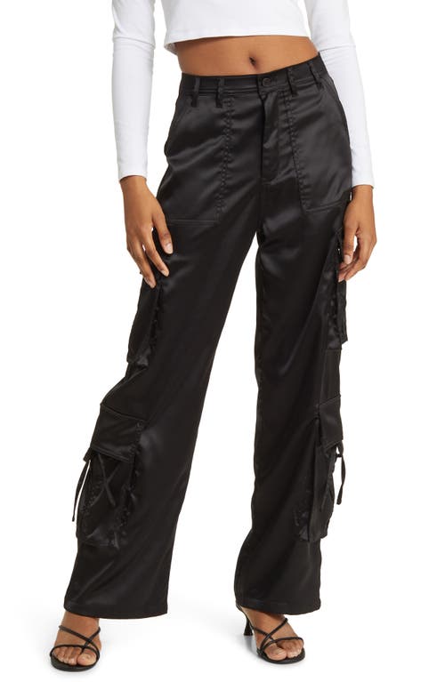 BLANKNYC Franklin Satin Cargo Pants at Nordstrom,