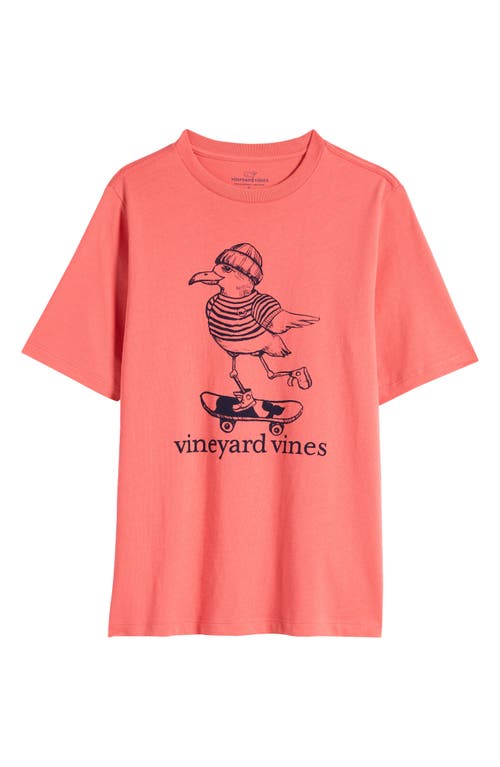 vineyard vines Kids' Yacht Club Stripe Cotton Graphic T-Shirt Just Peachy at