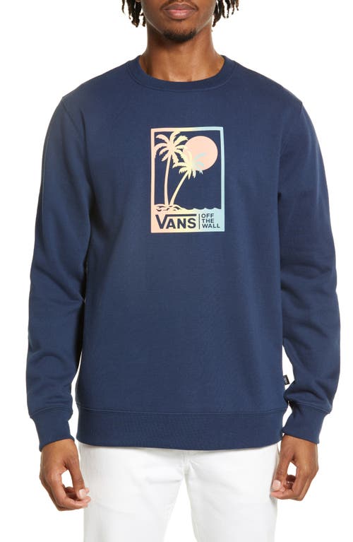 Vans Cotton Blend Fleece Graphic Sweatshirt in Dress Blues