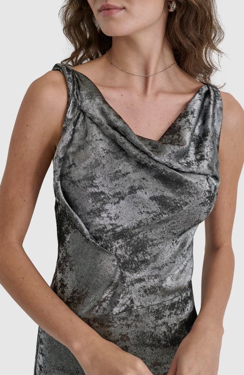 Shop Dkny Jacquard Sleeveless Dress In Silver