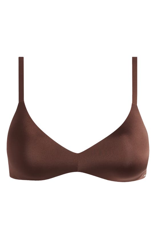 Shop Skims Wireless Form Push-up Plunge Bra In Cocoa