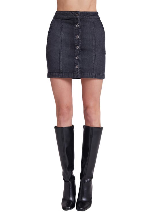 Bella Dahl Button Front Denim Miniskirt Silver Steel Wash at Nordstrom,