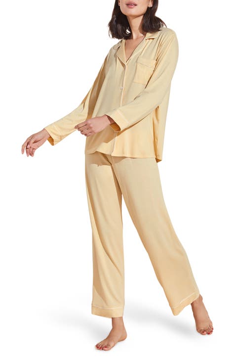 Silk Pajama Set Loungewear Artificial Silk PJ Set for Women 