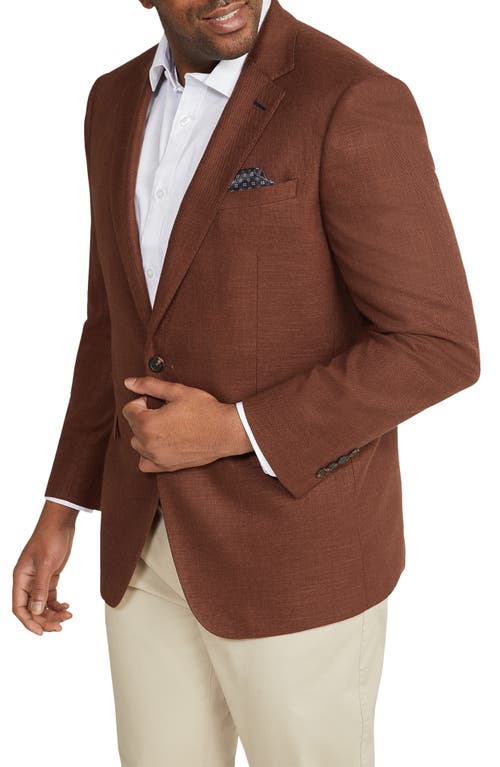 Shop Johnny Bigg Carter Solid Textured Stretch Sport Coat In Chestnut