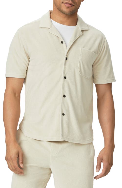 PAIGE Colvin Terry Cloth Camp Shirt Macadamia at Nordstrom,