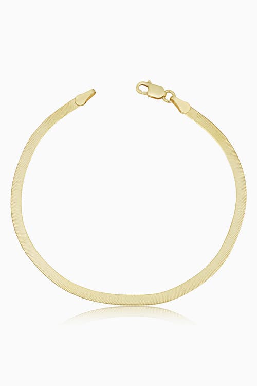Oradina 10k Yellow Gold Park Avenue Herringbone Bracelet In Yellow Gold