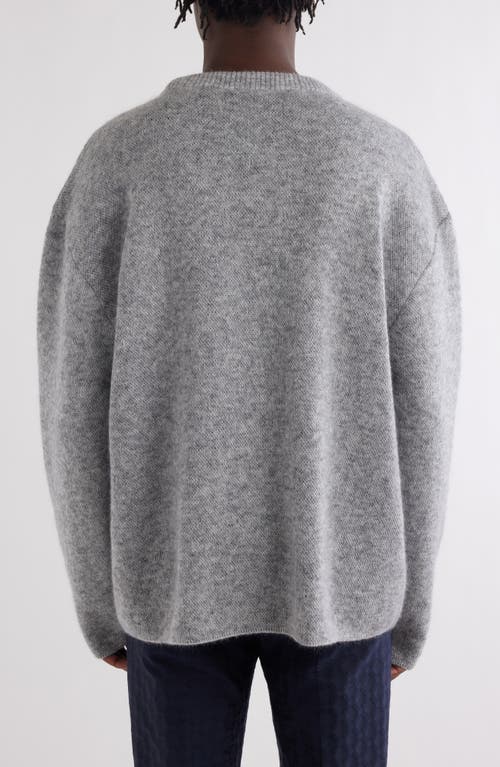 Shop Givenchy Cat Mohair Blend Crewneck Sweater In Grey