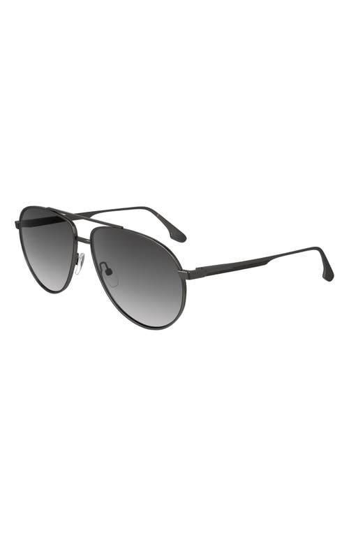 Shop Victoria Beckham V Line 61mm Aviator Sunglasses In Gun/grey Gradient