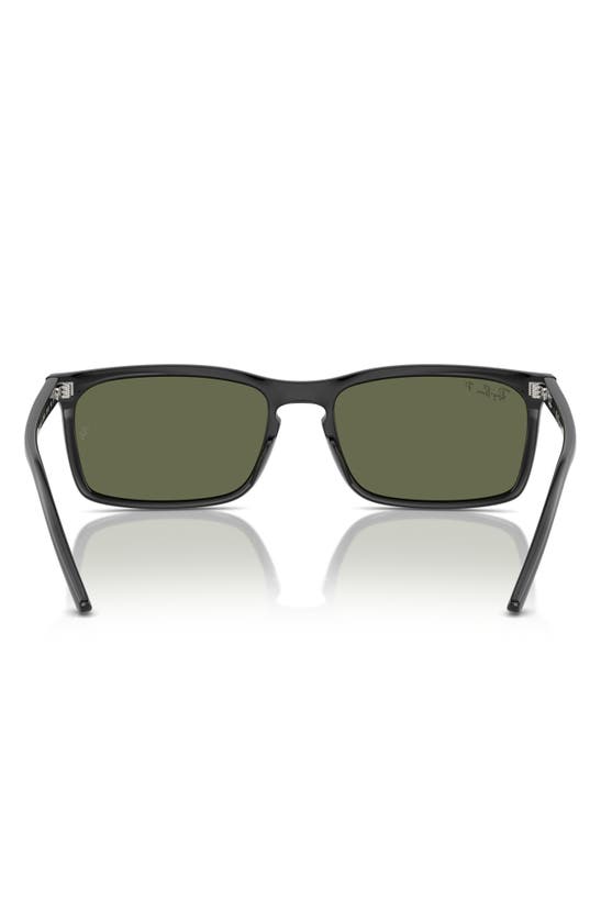 Ray Ban 59mm Polarized Rectangular Sunglasses In Black