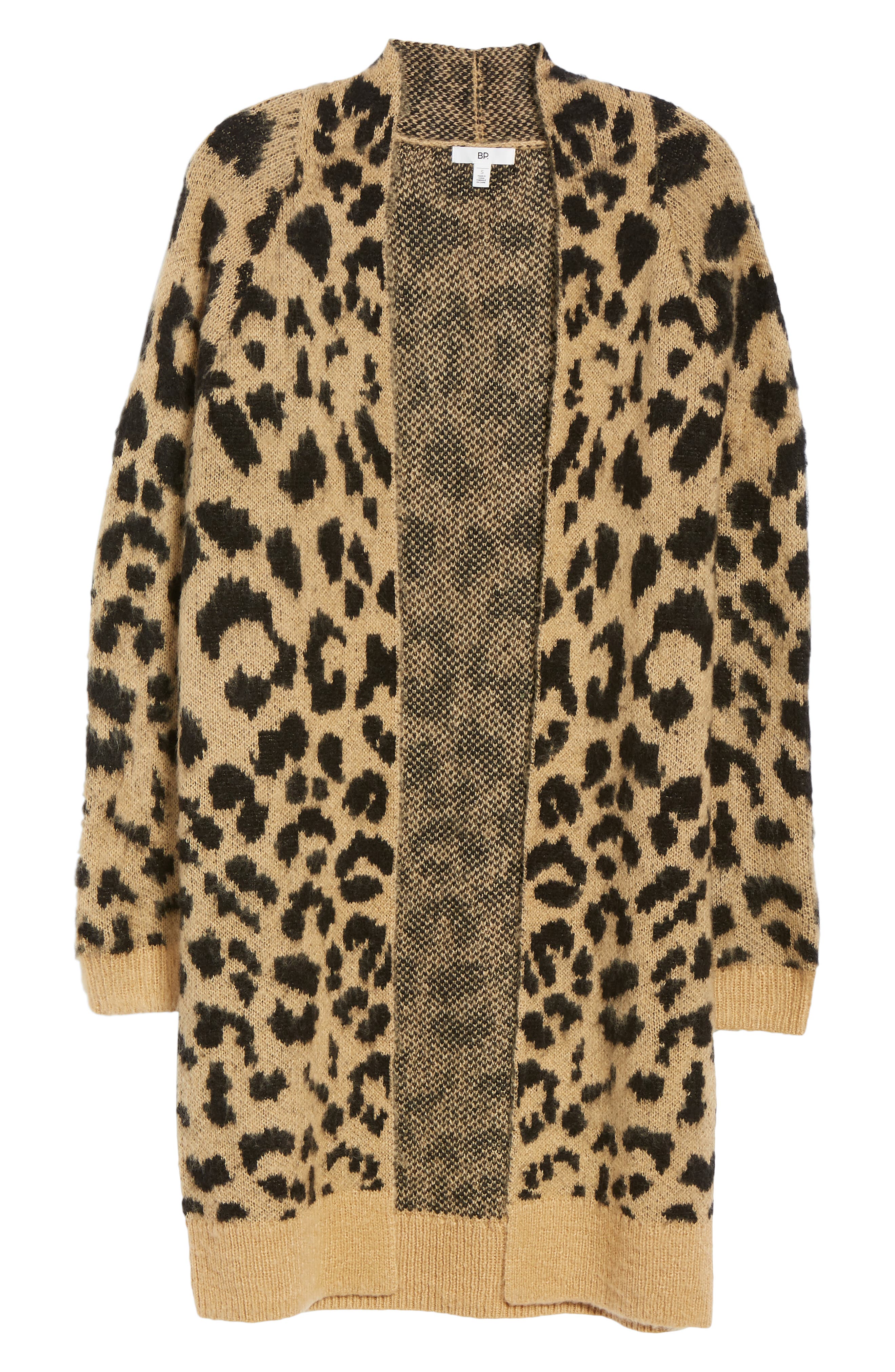 long leopard jacquard cardigan