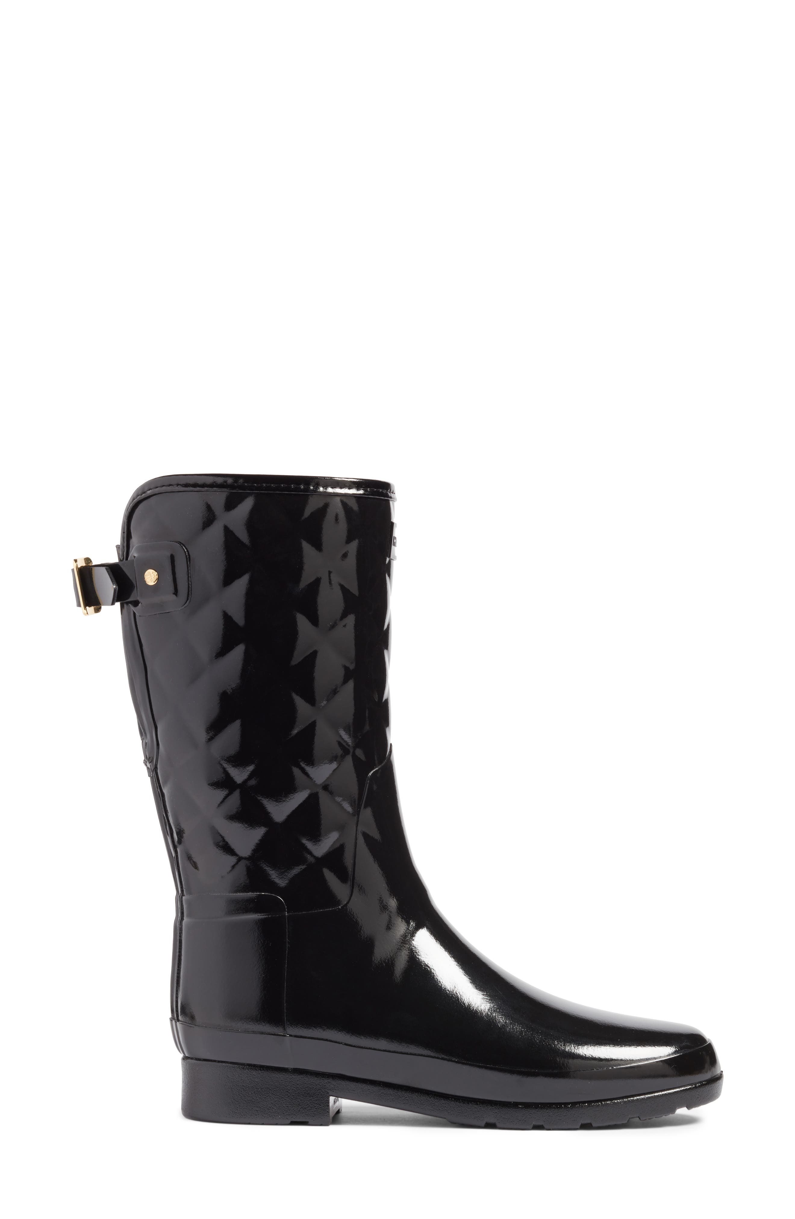 high gloss black boots