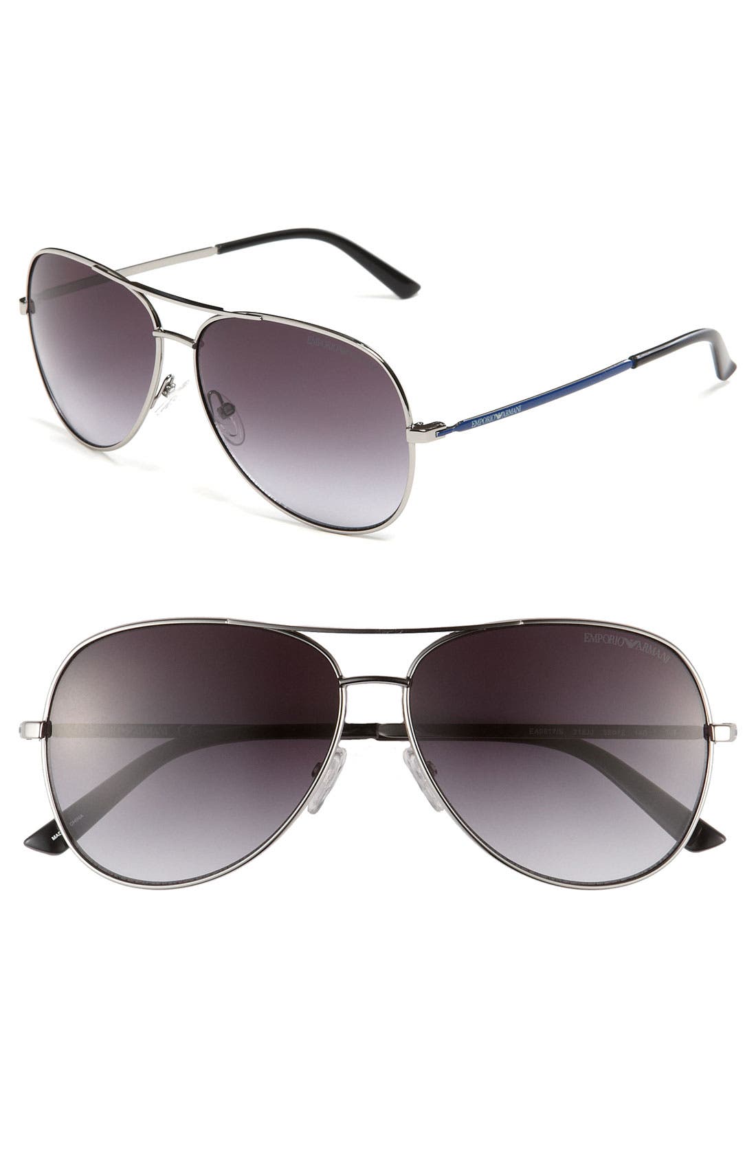 Emporio Armani Metal Aviator Sunglasses Nordstrom