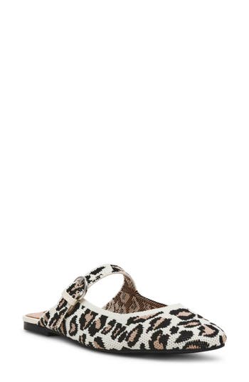 Steven New York Ingrid Mary Jane Mule In White Multi/leopard