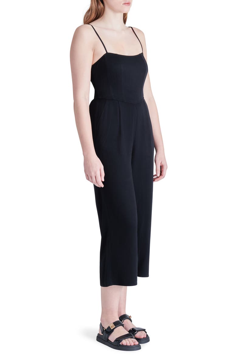 Steve Madden Apparel Apolline Jumpsuit – Tuta Intera Donna A Gamba Larga, Top Halter In Crêpe Plissettato, Elegante E Raffinata, Colore Classico