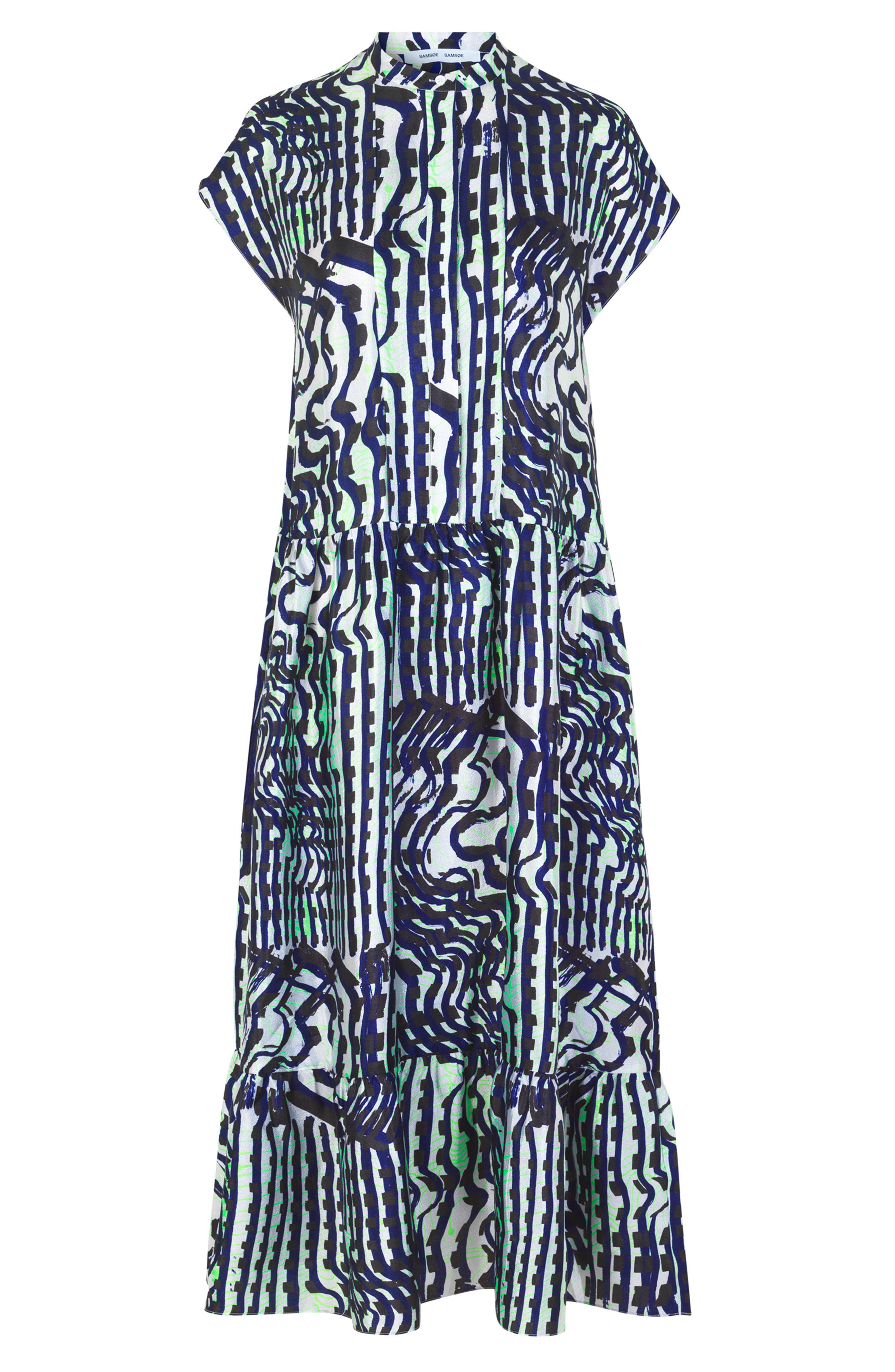 margot print high neck dress