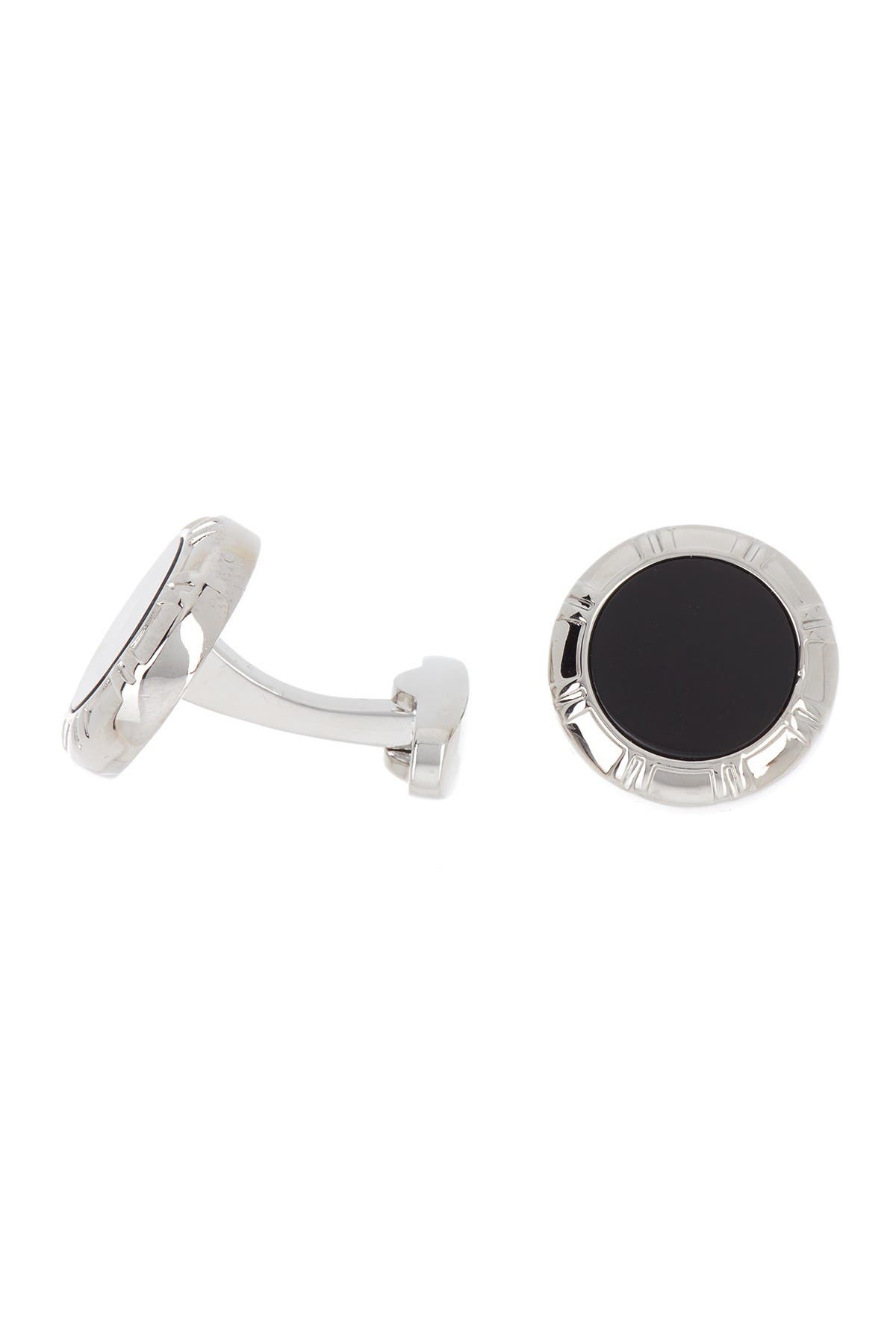 Link-up Round Onyx Inset Cuff Links