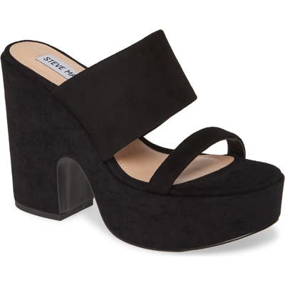 Steve Madden Elevate Platform Slide Sandal- Black