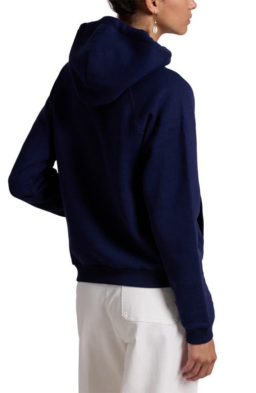 Shop Polo Ralph Lauren Arctic Shrunken Fit Fleece Hoodie In Cruise Navy