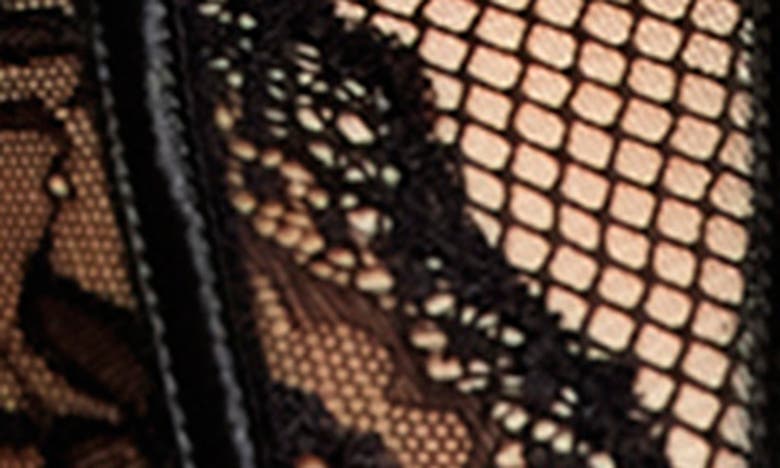 Shop Dreamgirl Lace Trim Fishnet Underwire Bustier & G-string Set In Black