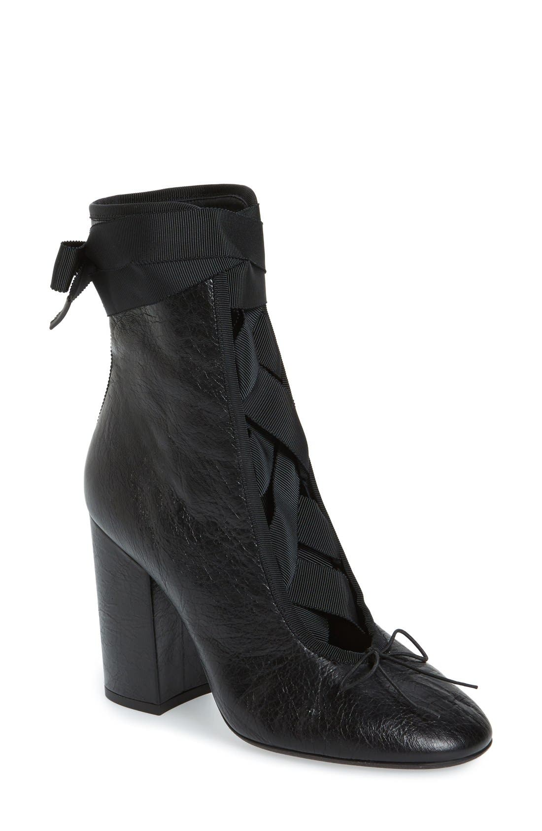 Valentino 'Ballet' Ribbon LaceUp Bootie (Women) Nordstrom