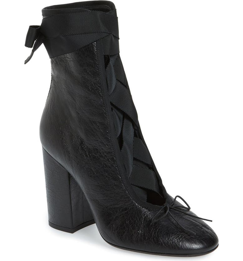 Valentino 'Ballet' Ribbon Lace-Up Bootie (Women) | Nordstrom