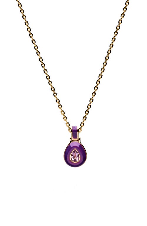 Awe Inspired Aura Necklace in Gold - Violet