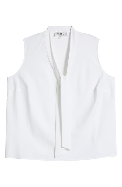 Kasper Womens Gathered Front Wear To Work Tank Top In White