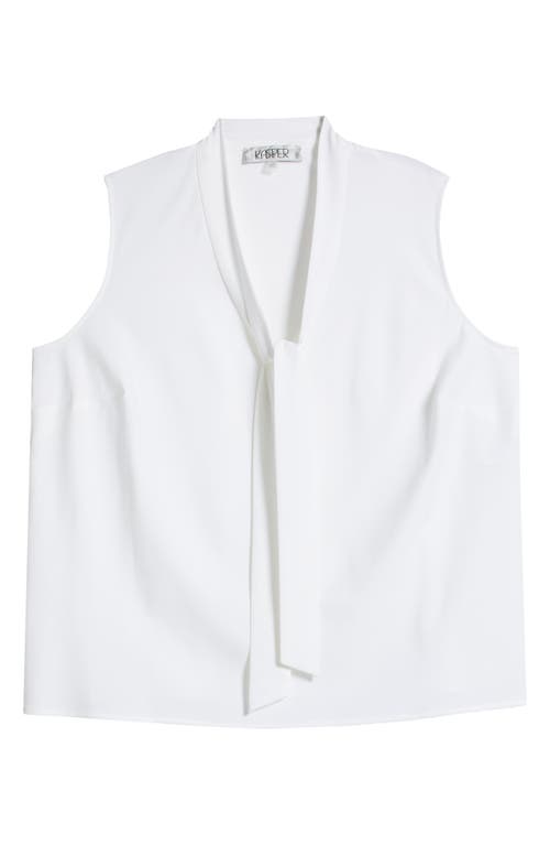 Shop Kasper Tie Front Sleeveless Top In White