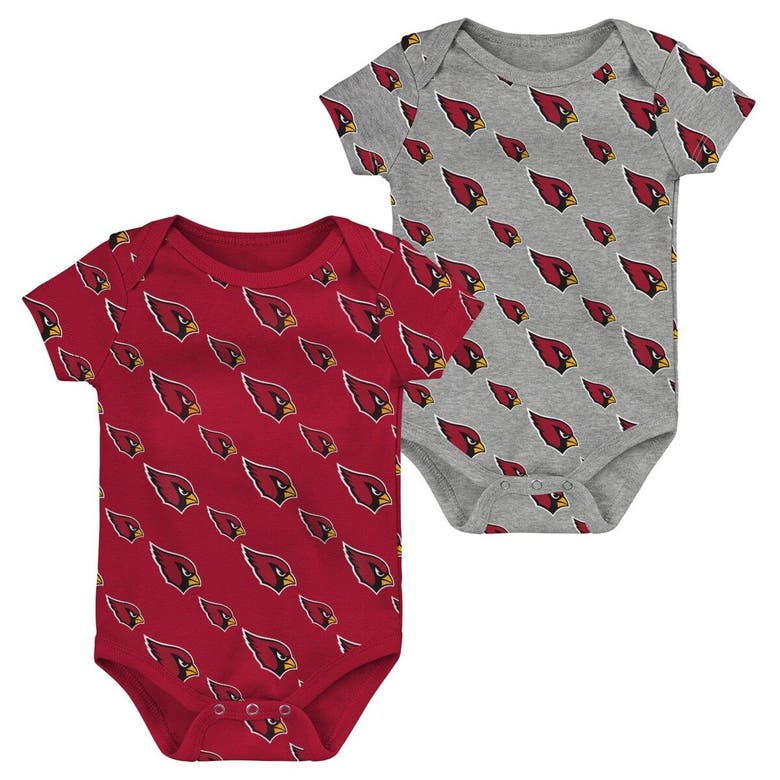 Shop Outerstuff Newborn & Infant Cardinal/gray Arizona Cardinals Two-pack Double Up Bodysuit Set
