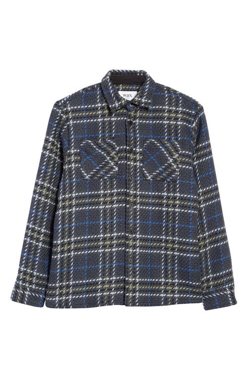 Wax London Whiting Marine Roxon Button-Up Overshirt in Charcoal