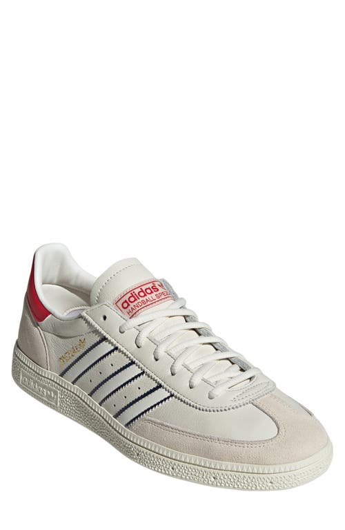 Shop Adidas Originals Adidas Gender Inclusive Handball Spezial Sneaker In White/indigo/scarlet