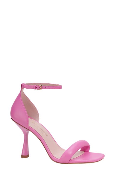 Nine West Cerise/Hot Pink Strappy Peep Toe Satin Shoes Size 5