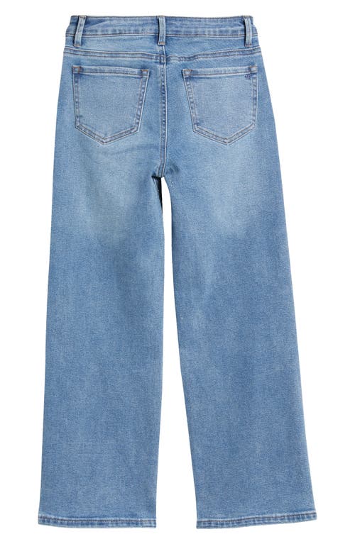 Shop Tractr Kids' Rhinestone Crop Straight Leg Jeans In Indigo