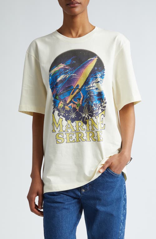 Marine Serre Cotton Logo Graphic T-Shirt in Pristine at Nordstrom, Size Small