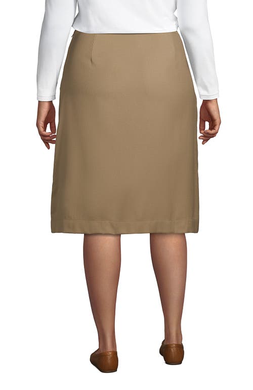 LANDS' END LANDS' END SCHOOL UNIFORM SOLID A-LINE SKIRT BELOW THE KNEE