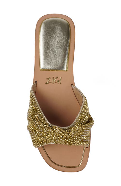 Zigi Judith Slide Sandal In Gold Lthr