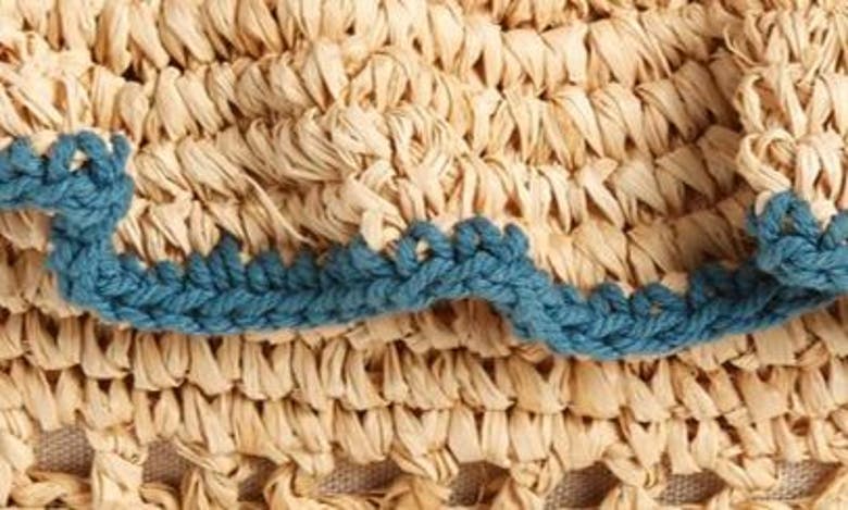 Btb Los Angeles Joey Ruffle Raffia Clutch In Turquoise