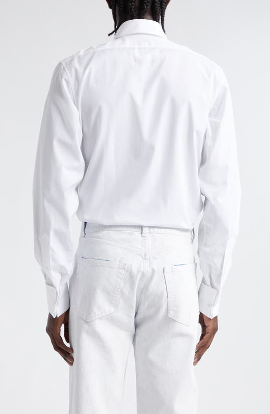 Shop Maison Margiela Mm1 Cotton Button-up Shirt In 100 White