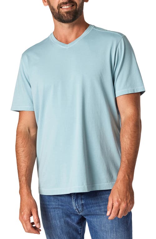 Deconstructed V-Neck Pima Cotton T-Shirt in Forget-Me-Not