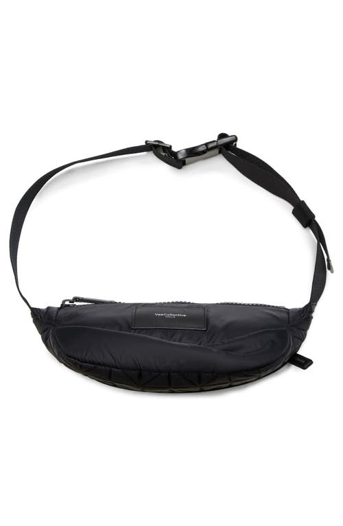 Veecollective Vee Water Repellent Quilted Nylon Belt Bag In Black