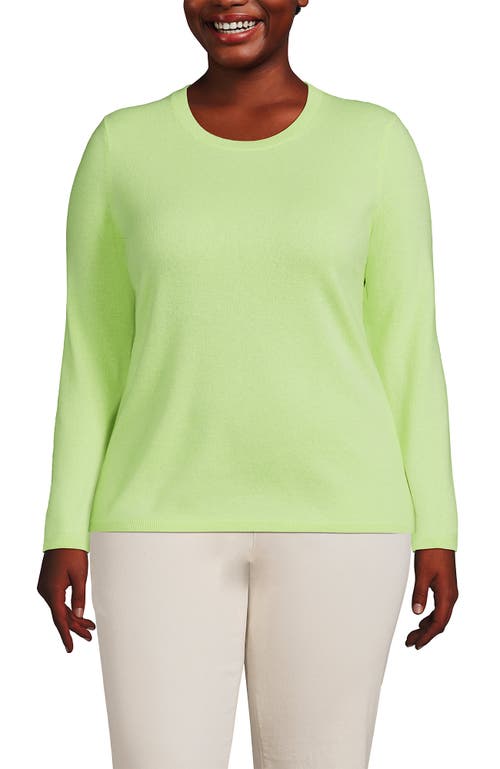 Shop Lands' End Plus Size Cashmere Sweater In Fluorescent Green