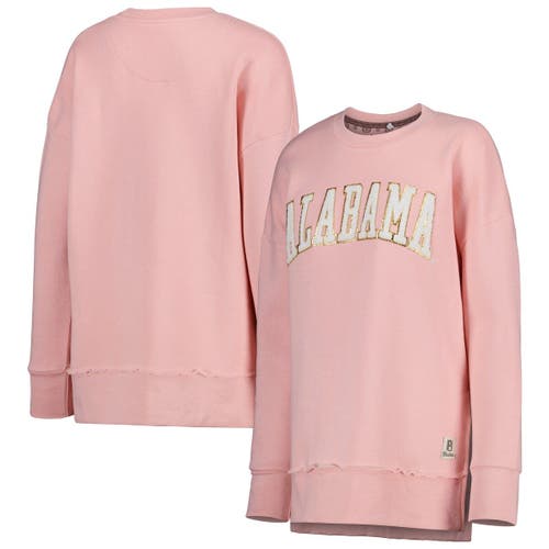 Women's Pressbox Pink Alabama Crimson Tide La Jolla Fleece Pullover Sweatshirt