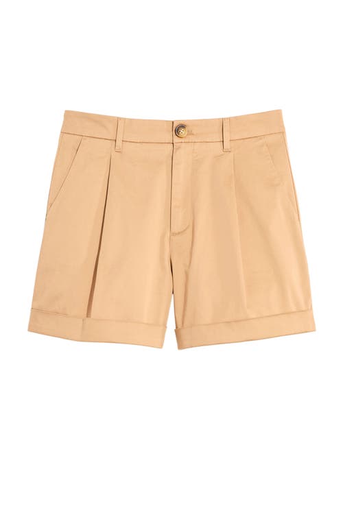 Pleated Cuff Shorts in Officer Khaki