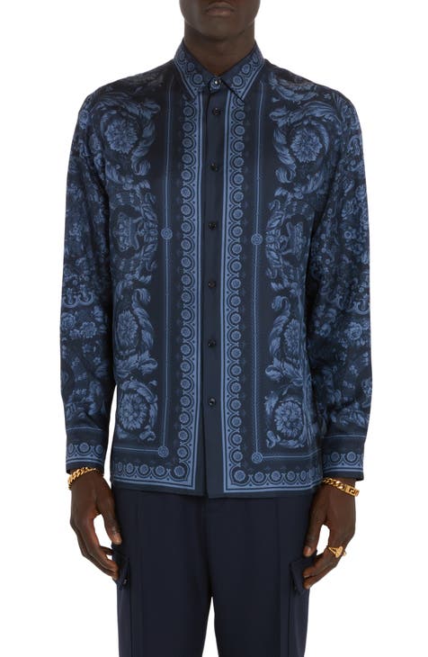 NWT Supreme Ronin Print 100% Silk Button Down Club Shirt Gold Men's L  AUTHENTIC