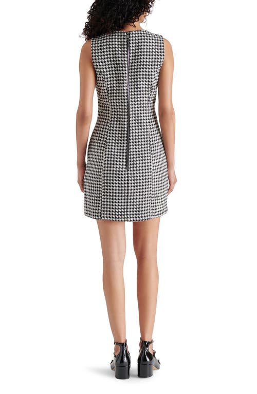 Shop Steve Madden Perri Houndstooth Minidress In Black/white