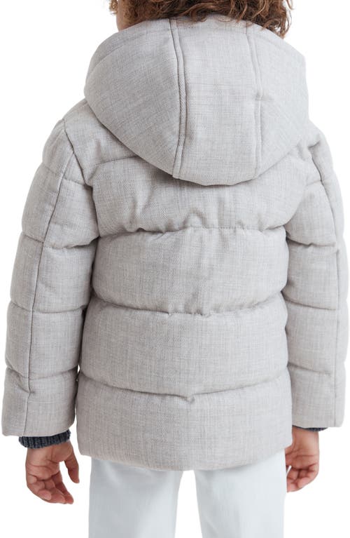 Reiss Disere Jr Hooded Puffer Coat In Soft Grey