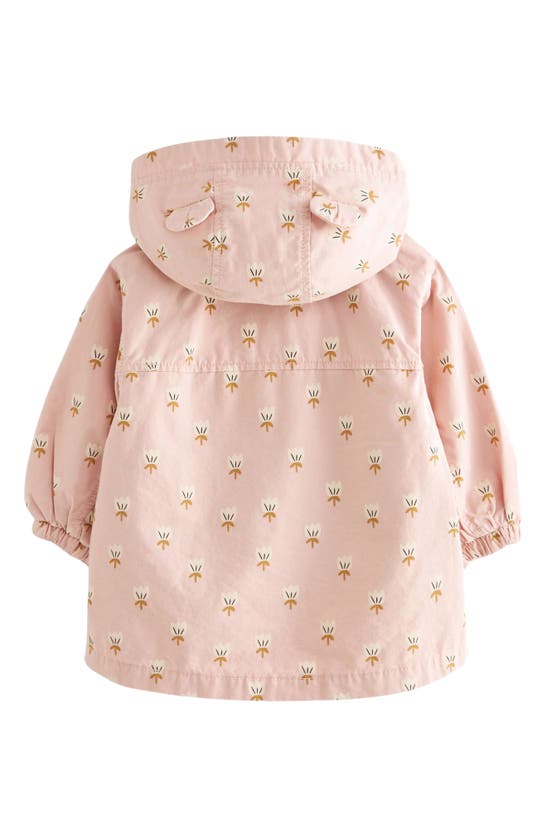 Shop Next Kids' Floral Water Resistant Hooded Jacket In Pink